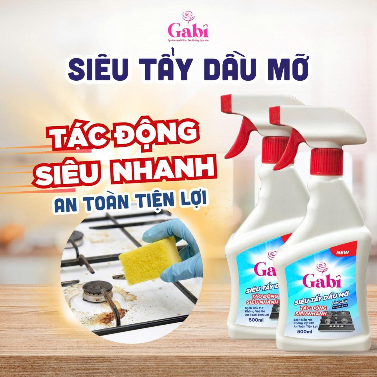 Siêu tẩy đa năng Gabi/tẩy dầu mỡ