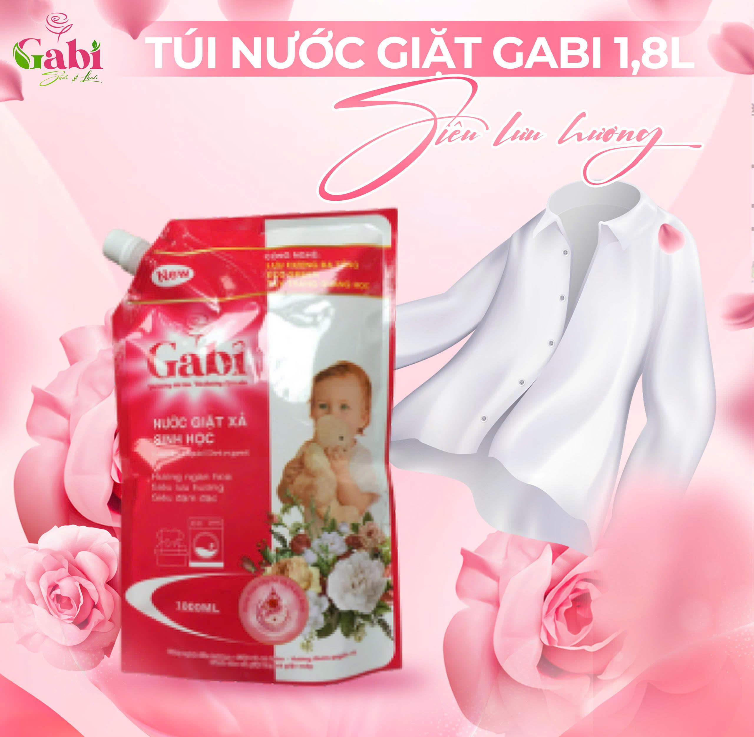 Túi nước giặt Gabi 1,8L siêu lưu hương