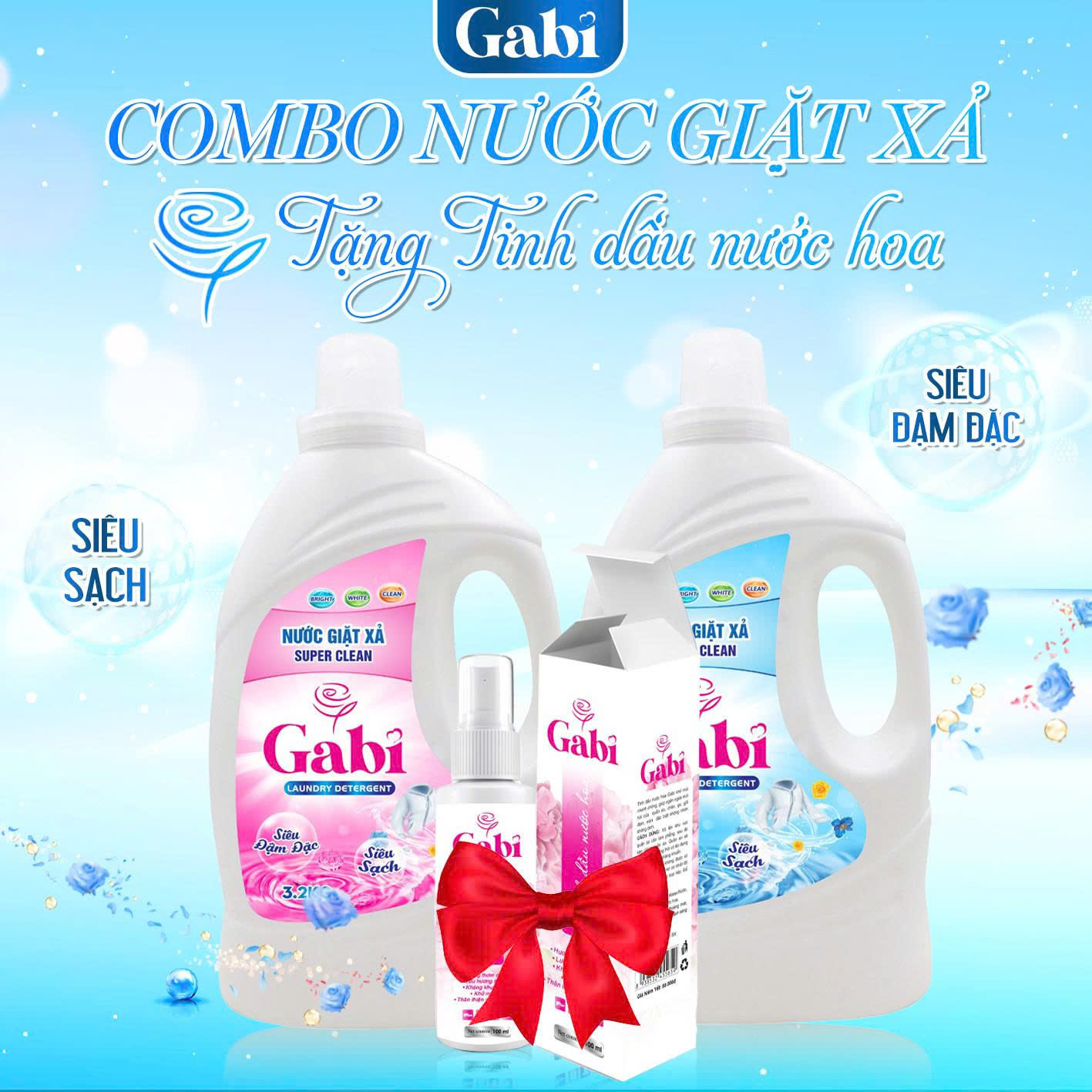 Combo nước giặt Super clean 3,2L